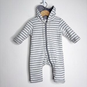 Hanna Andersson Reversible Sherpa Lined Strip Bunting Suit Size 3-6M